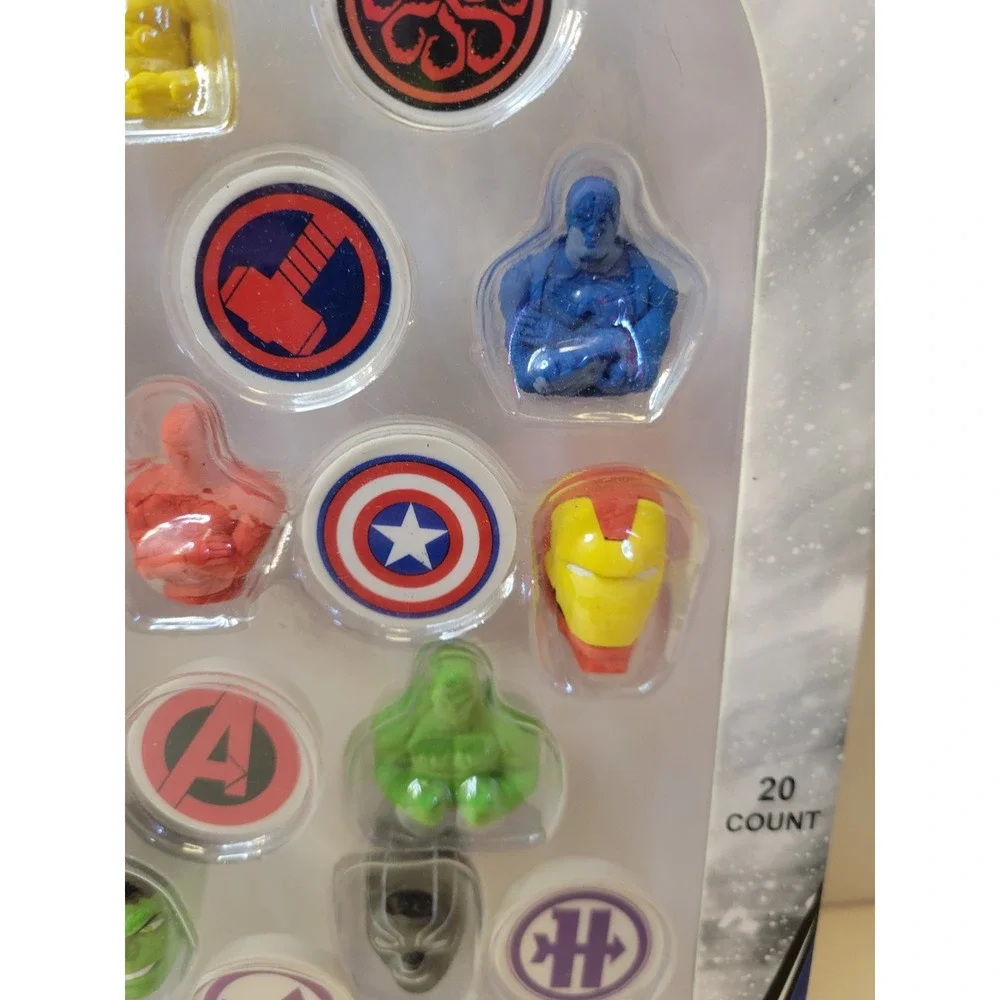 Marvel Avengers Fun Eraser Set 20 Count Captain America Iron Man Hulk 3D Erasers